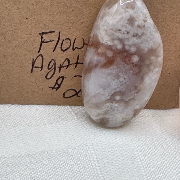 Rose quart Flower Agate & unakite 1.5”-2” pendants on a 9” cord SET 3 necklace - Picture 4 of 5